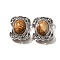 Natural Picture Jasper Multi-Strand Links, Rectangle, with Brass Micro Pave Cubic Zirconia Findings, Rack Plating, Lead Free & Cadmium Free, 21.5x17.5x10.5mm, Hole: 2mm