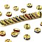 Brass Rhinestone Spacer Beads, Grade A, Straight Flange, Golden Metal Color, Rondelle, Mixed Color, 8x3.8mm, Hole: 1.5mm