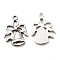 Non-Tarnish 304 Stainless Steel Charms, Manual Polishing, Christmas Bell, Stainless Steel Color, 15x11.5x1.5mm, Hole: 1.2mm