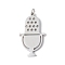 Non-Tarnish 304 Stainless Steel Pendants, Stainless Steel Color, Musical Instruments, Microphone Pattern, 24.5x14x1.2mm, Hole: 2.5mm