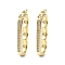 Brass Micro Pave Clear Cubic Zirconia Twister Clasps, Real 18K Gold Plated, 27.5x10x3.5mm, Inner Diameter: 22x3.8mm