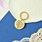 201 Stainless Steel Keychain, with Alloy Rings, Flat Round, Golden, 5.5cm
