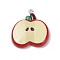 Opaque Resin Pendants, Apple, with Platinum Iron Loops, Old Lace, 31.5x30x5.5mm, Hole: 2mm