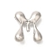 Rack Plating Brass Beads, Balloon Letter, for Personalized Name Necklaces Making, Long-Lasting Plated, Lead Free & Cadmium Free, Platinum, Letter M, 24x20x7mm, Hole: 2mm