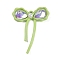 Golden Alloy Glass Pendants, with Plastic Pearl, Bowknot, Light Green, 29.5x22.5x5mm, Hole: 1.5mm