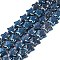 Electroplate Transparent Glass Beads Strands, Star, Marine Blue, 9~9.5x9.5~10x4~5mm, Hole: 0.6~0.8mm, about 100pcs/strand, 33.46 inch(85cm)