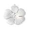Non-Tarnish 304 Stainless Steel Pendants, Flower Charm, Stainless Steel Color, 30x2mm, Hole: 1.4mm