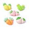 Opaque Resin Decoden Cabochons, Fruits & Vegetables, Mixed Shapes, 13~18.5x16.5~19x7~8mm