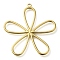 Ion Plating(IP) 304 Stainless Steel Pendants, Flower Charm, Real 18K Gold Plated, 41x40x2mm, Hole: 1.6mm