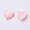 Resin Cabochons, Heart, Pink, 17x18x7mm