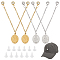 304 Stainless Steel Brooches, with Oval Pendant, Mixed Color, 125mm, 4pcs/set