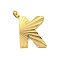 Ion Plating(IP) 304 Stainless Steel Charms, Handmade Engrave Figure, Full Polished, Golden, Letter K, 13.5x10.5x2mm, Hole: 1.8mm