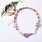 Plastic & Wood Beaded Necklaces & Beaded Bracelets Sets, Kid Jewelry Sets, Rabbit, 450mm & 140mm