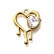 304 Stainless Steel Pendants, with Rhinestone, Real 18K Gold Plated, Ion Plating(IP), Heart, Crystal AB, 25.5x19.5x5.5mm, Hole: 2mm