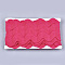 Polyester Ribbons, Wave Shape, Deep Pink, 38~40mm, 10yard/card
