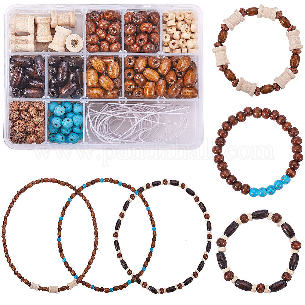 Shop SUNNYCLUE 1 Box DIY 3set 8mm Wooden Beaded Jewelry Making Kit Vintage Necklace Bracelet DIY