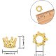 NBEADS 10 Pcs Cubic Zirconia Pave King Crown Beads ZIRC-NB0001-08-2