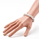 Bracelets extensibles en perles de howlite blanches synthétiques pour enfants BJEW-JB06388-07-3