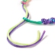 Pulsera ajustable trenzada de poliéster de color arcoíris para mujer BJEW-F454-04-2