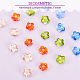 DICOSMETIC 32Pcs 4 Colors Flower Glass Beads Lampwork Loose Beads Yellow Green/Blossom Beads/Orange Red/Royal Blue/Sandy Brown Blossom Beads Flat Beads for Jewelry Making DIY Craft LAMP-DC0001-08-4