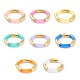 8Pcs 8 Color Candy Color Acrylic & CCB Plastic Curved Tube Chunky Stretch Bracelets Set for Women BJEW-JB08139-1