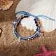 Perles de verre scintillantes 5 bracelet de cheville superposé AJEW-SW00006-03-3