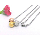 Three-color 304 Stainless Steel Round Ball Necklaces NJEW-V0331-01-1