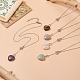 5 Uds. Conjunto de collares de lazo de corazón de piedras preciosas mixtas naturales de 5 estilos NJEW-JN04269-7