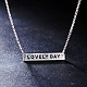 SHEGRACE Simple Elegant 925 Sterling Silver Engraved Lovely Day Nameplate Pendant Necklace JN469A-3