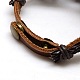 Fashionable Leather Waxed Cotton Cord Watch Bracelets WACH-M074-02-3