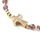 Cross Cubic Zirconia Beaded Bracelet for Girl Women BJEW-JB06848-01-4