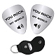 CREATCABIN 2pcs Guitar Picks You Rock My World Gift Electric Guitar Accessories for Husband Boyfriend Dad Valentine's Day Birthday Father's Day Anniversary with PU Leather Keychain 1.26 x 0.86 Inch DIY-CN0001-83A-1