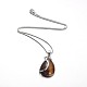 Teardrop Platinum Plated Brass Gemstone Pendant Necklaces NJEW-JN01185-2