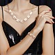 Collana pendente con perline di conchiglia naturale con catene a graffette per donna NJEW-SW00008-4