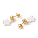 Synthetic Shell Star Pendant Double Layer Necklaces and Dangle Stud Earrings SJEW-F217-01B-G-4