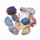 Placage sous vide pendentifs en cristal de quartz naturel X-G-T104-18-1