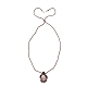 Collier pendentif tortue en quartz rose naturel NJEW-K258-02F-1