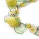 Lemon & Leaf & Flower Resin & Acrylic Charm Bracelet BJEW-TA00210-5
