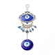 Vidrio azul turco mal de ojo colgante decoración HJEW-I008-05AS-1