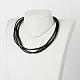 Leather Cord Multi-strand Wrap Bracelets/Necklaces BJEW-JB02299-4