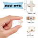 SUNNYCLUE 1 Box About 40Pcs Cross Beads White Synthetic Turquoise Beads Bulk Small Pocket Crosses in Bulk Mini Cross Charm Beads Crucifix Beads for Jewellery Making Beading Kit DIY Bracelet Supplies TURQ-SC0001-06-2