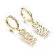 (Jewelry Parties Factory Sale)Brass Micro Pave Clear Cubic Zirconia Dangle Huggie Hoop Earrings EJEW-N015-09-NF-2