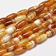 Barrel Natural Striped Agate/Banded Agate Bead Strands G-M257-14x7mm-14-1