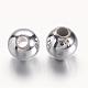 Argenté volumineux acrylique ronde séparateurs perles pour les enfants bijoux X-PL681-1-2