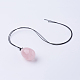 Diy naturelle quartz rose pendentif colliers faisant NJEW-P201-01-2