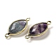 Natural Fluorite Faceted Connector Charms G-K347-03G-15-2