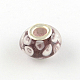 Inner Flower Handmade Lampwork European Beads with Silver Plated Brass Double Cores LPDL-S003-02-2