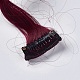 ファッション女性のヘアアクセサリー  鉄のスナップヘアクリップ  化学繊維カラフルなかつらを使って  暗赤色  50x3.25cm PHAR-TAC0001-018-3