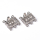 Platinum Plated Brass Rhinestone Clasps X-KK116-1