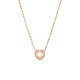 Halskette mit Herzanhänger aus weißem Zirkonia und Edelstahlketten OQ9710-7-1